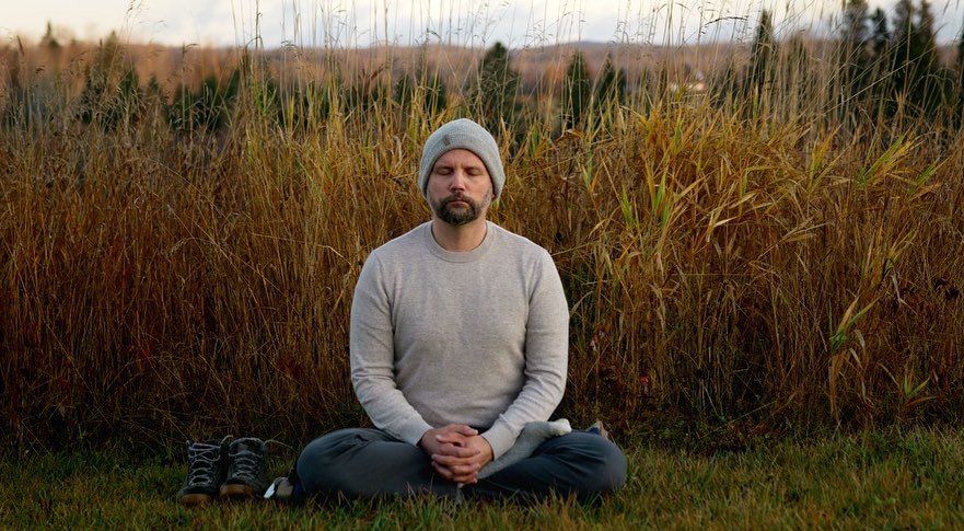 Meditation outdoors in nature